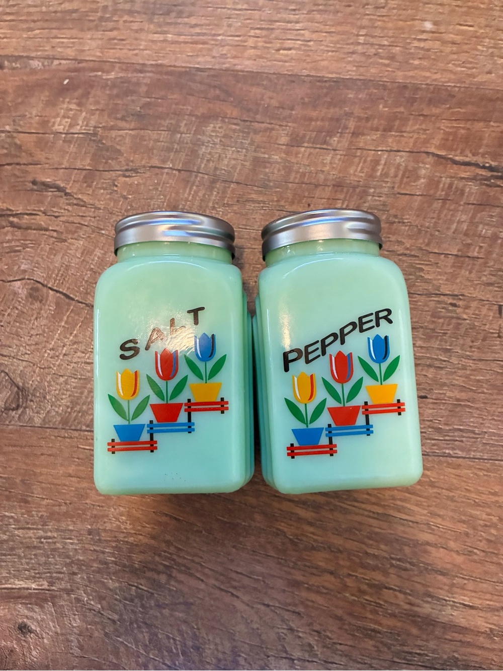 Vintage Jadeite Salt & Pepper Shakers